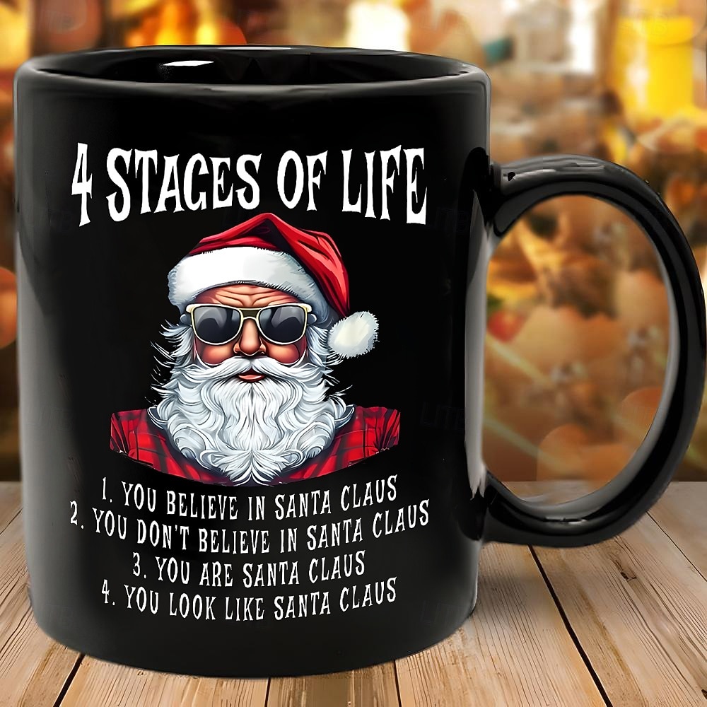 Tazza da caffè natalizia divertente, tazza da caffè nera natalizia, tazza  da 330 ml/12 oz, tazza in ceramica, design retrò vintage del 2026 a GBP  £11.49, image size:1000x1000