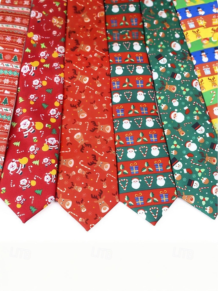 Cravates de Noël pour hommes – cravates de vacances amusantes et festives avec Père Noël, rennes, arbres et flocons de neige, parfaites pour les fêtes de Noël, les cadeaux et les célébrations saisonnières de 2026 ? $11.99 –P7