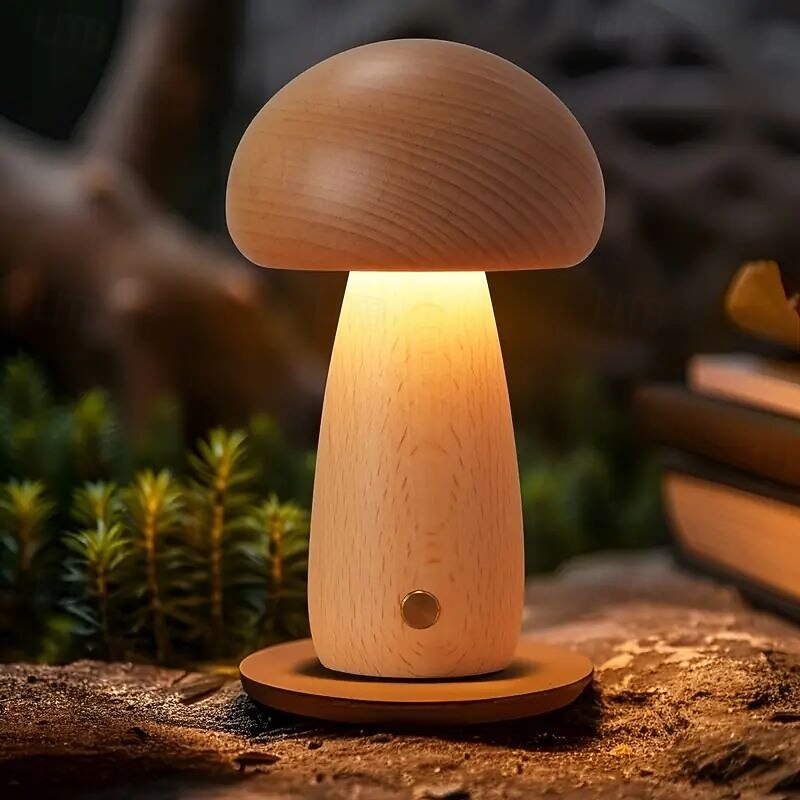 2025年 調光可能なキノコ型テーブルランプ、タッチ式スマート3色キノコ型ランプ、USB充電式ナイトライト、無段階調光、クリスマス、自宅学習、寮の装飾、誕生日プレゼント、ベッドサイドランプ  コレクション – $34.99 –P2