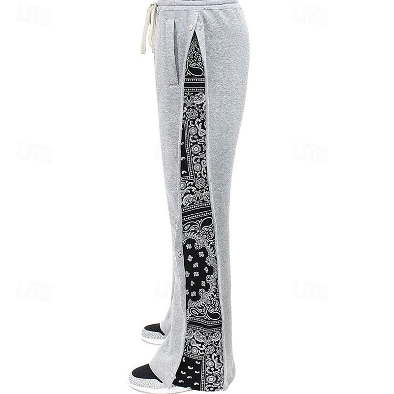 Homens Calças Esportivas Calça de moletom com pernas largas Calças Calças largas Com Cordão Cintura elástica Botão Lateral Bloco de cor Tecido Pavio Humido Respirável Comprimento total Esportes de 2026 por $25.99 –P8