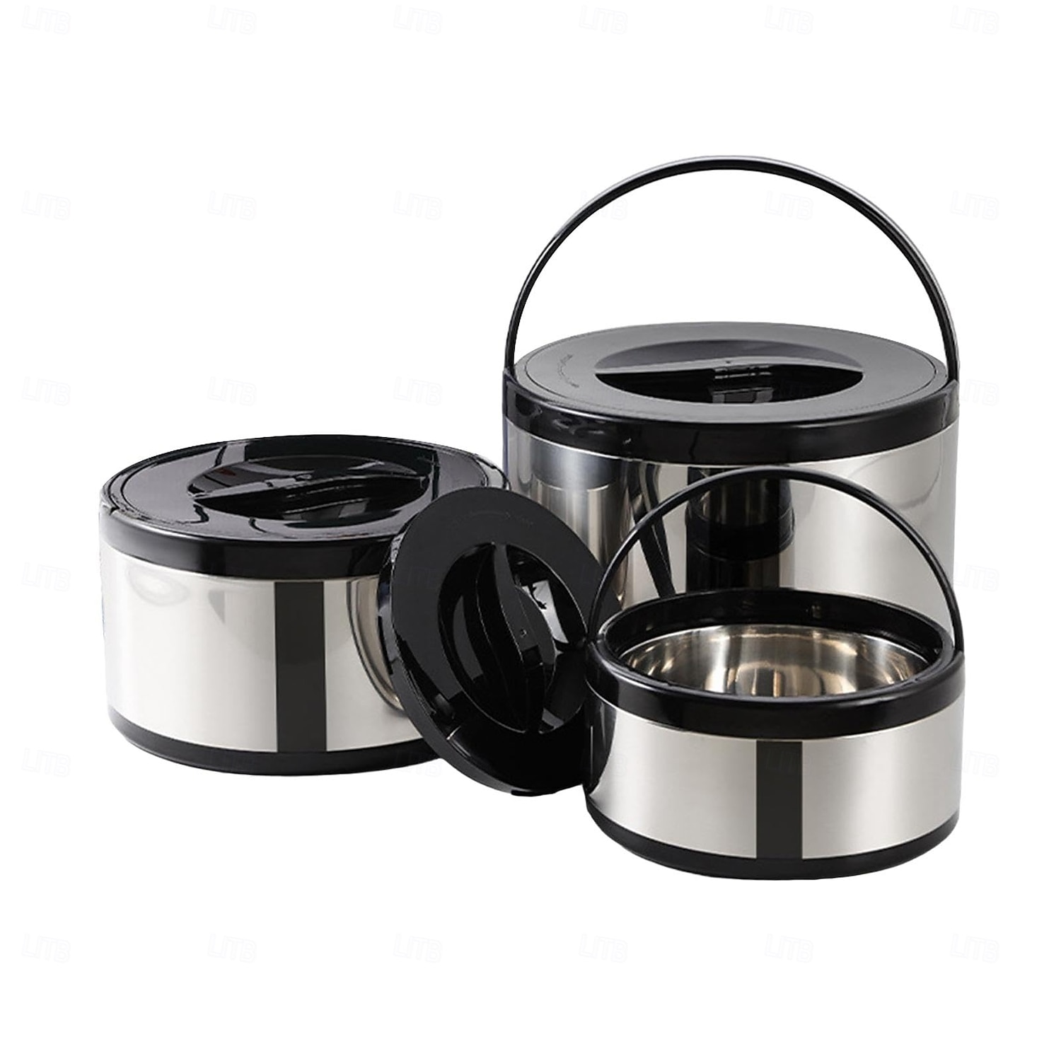 Contenitore termico per alimenti in acciaio inossidabile da 3 pezzi, contenitore termico portatile a prova di perdite per zuppa da viaggio, campeggio all'aperto, bianco del 2025 a $85.99 –P6