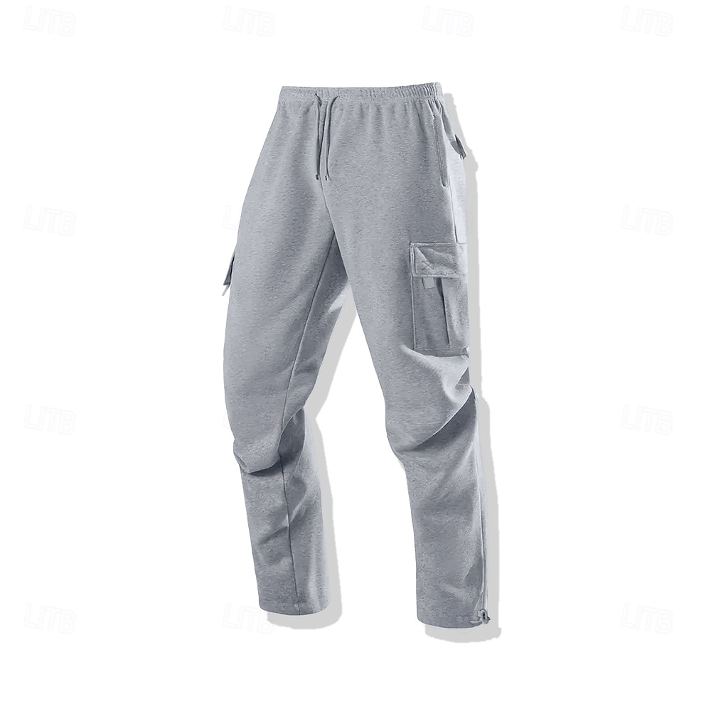 Men's Cargo Sweatpants Fleece Pants Joggers Trousers Casual Pants Drawstring Elastic Waist Multi-pack Solid Color Windproof Outdoor Full Length Outdoor Casual Daily Fashion Streetwear 2025 - $35.99 –P2