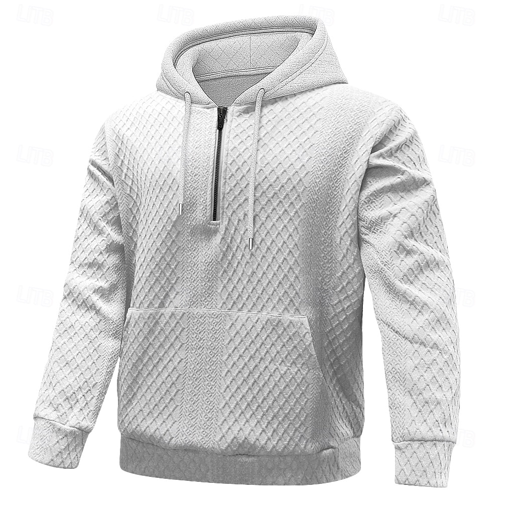 Homme Jacquard Sweat à capuche Noir Blanche Marron Gris À capuche Uni Poche kangourou Sport & Loisir Occasionnel Quotidien Streetwear Frais Vêtements de sport Toutes saisons Vêtement Tenue Pulls de 2026 ? $28.99 –P2