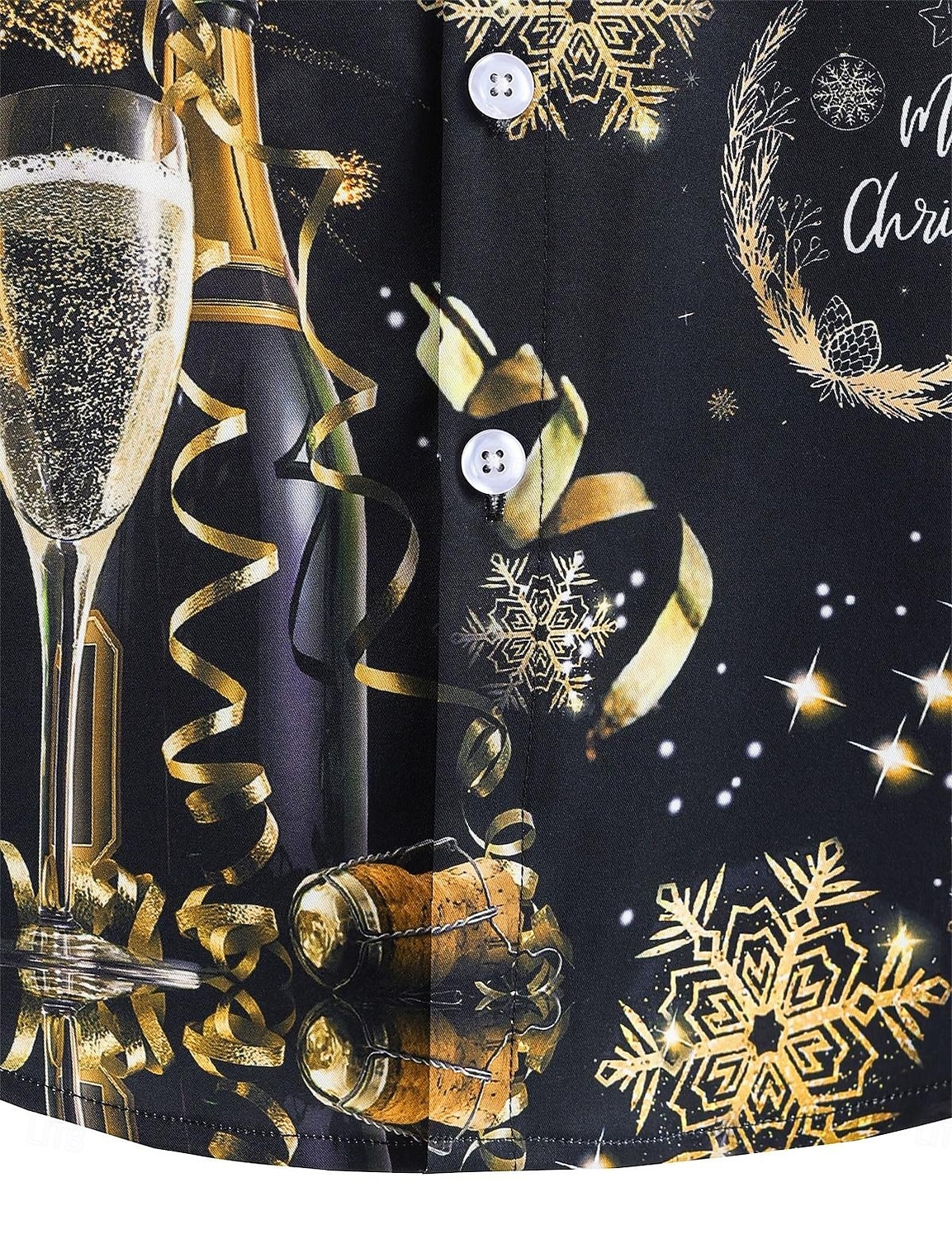 Karácsony Hosszú ujjak Gombos ing Karácsonyi fények Grafikus Újdonságok Vicces mert Férfi Felnőttek 3D nyomtatás mert Karácsony Farsang Újév Parti 2025 - $24.99 –P6