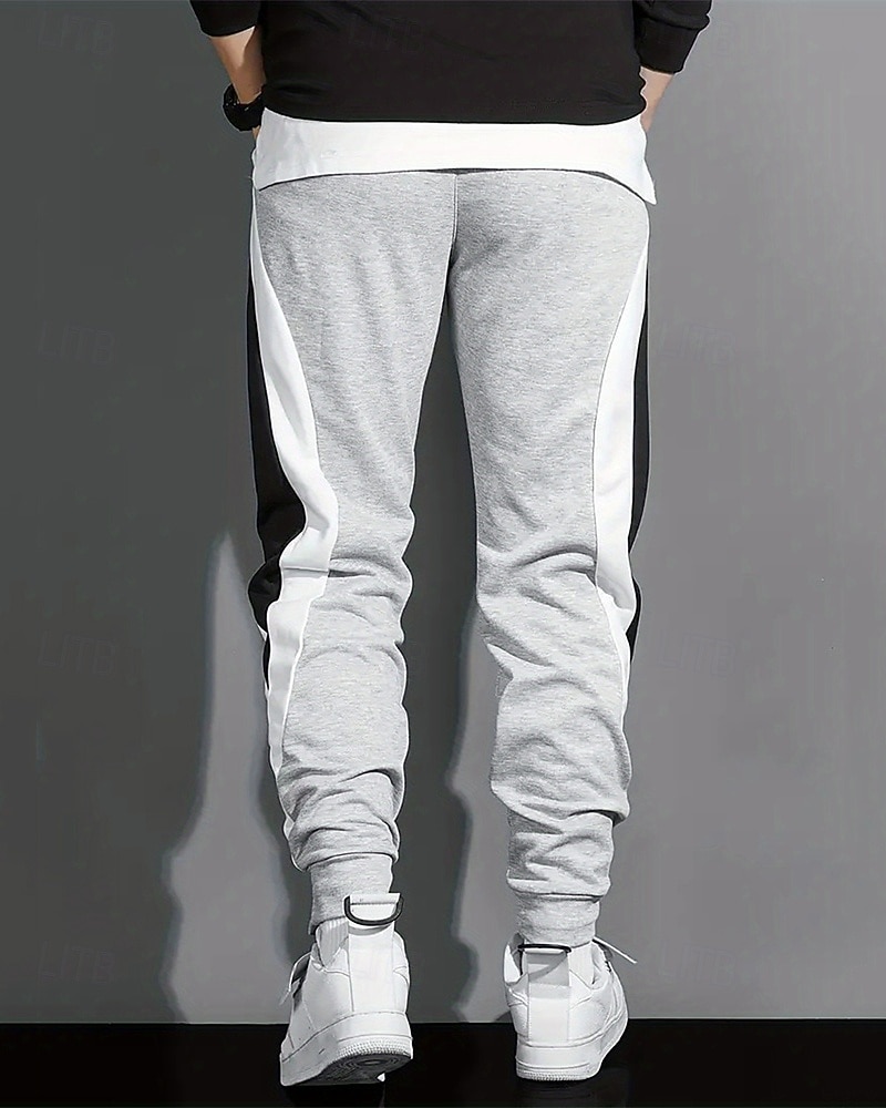 Ανδρικά Αθλητικές Φόρμες Τζόγκκερ Παντελόνια Κορδόνι Τσέπη Ελαστική μέση Συνδυασμός Χρωμάτων Γράμμα Άνεση Υπαίθρια Αθλήματα Καθημερινά Μοντέρνα Καθημερινό Μαύρο Γκρίζο Μικροελαστικό 2026 - $21.99 –P6