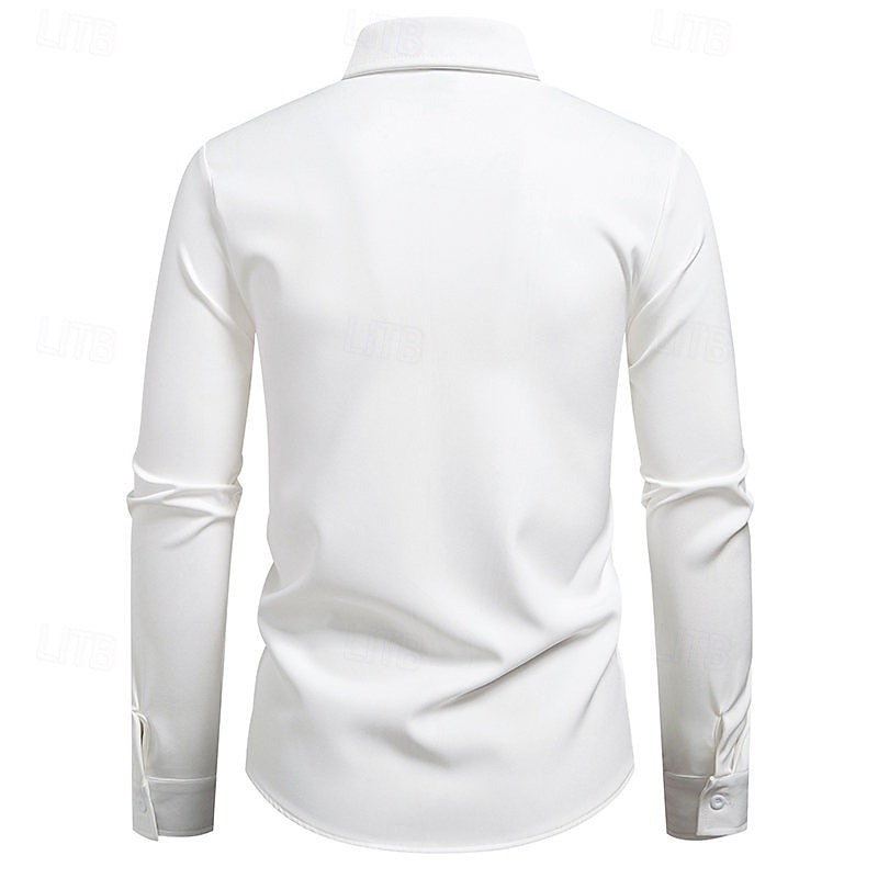 Herren Hemd Sommerhemd Freizeithemd Strandhemd Knopfhemd Schwarz Weiß Kaki Langarm Einfach Revers Urlaub Hawaiianisch Tasche Bekleidung Mode Lässig Bequem 2025 - $38.99 –P6