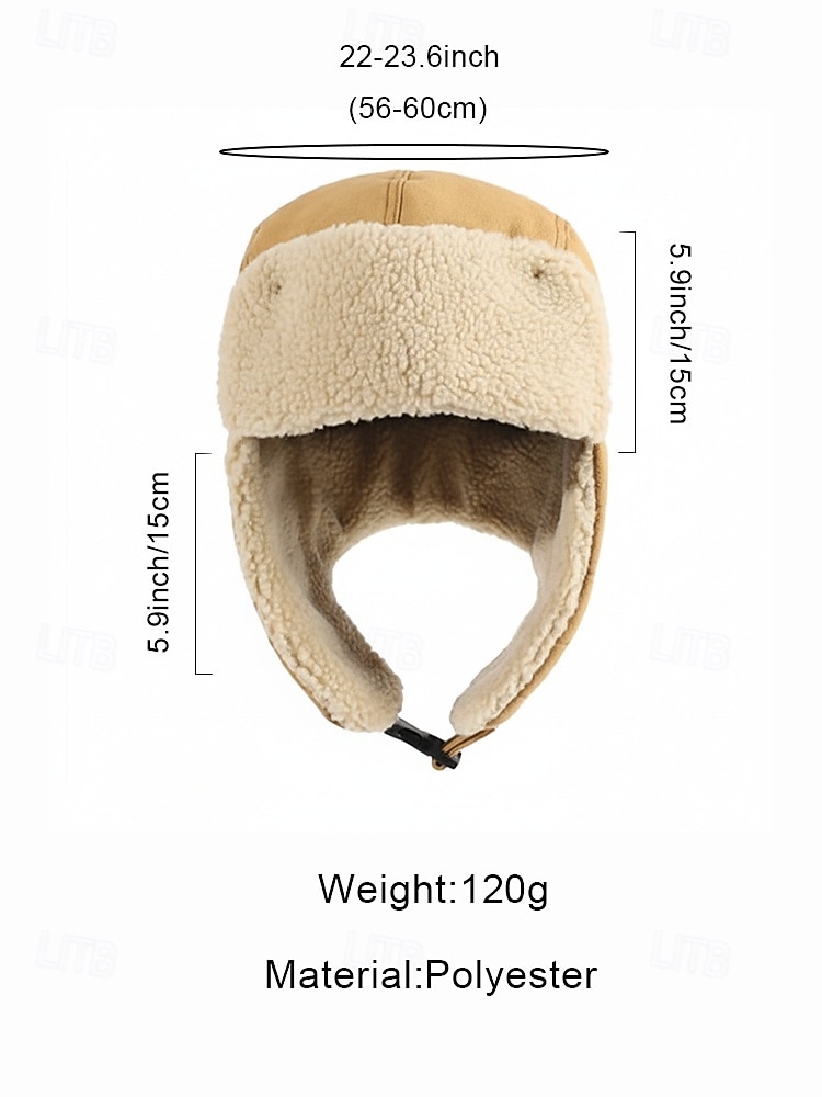Мужская зимняя шапка-ушанка с ушами, теплая шапка-авиатор с подкладкой из шерпы, ветронепроницаемая, подходит для охоты и катания на лыжах 2026 - $14.99 –P10