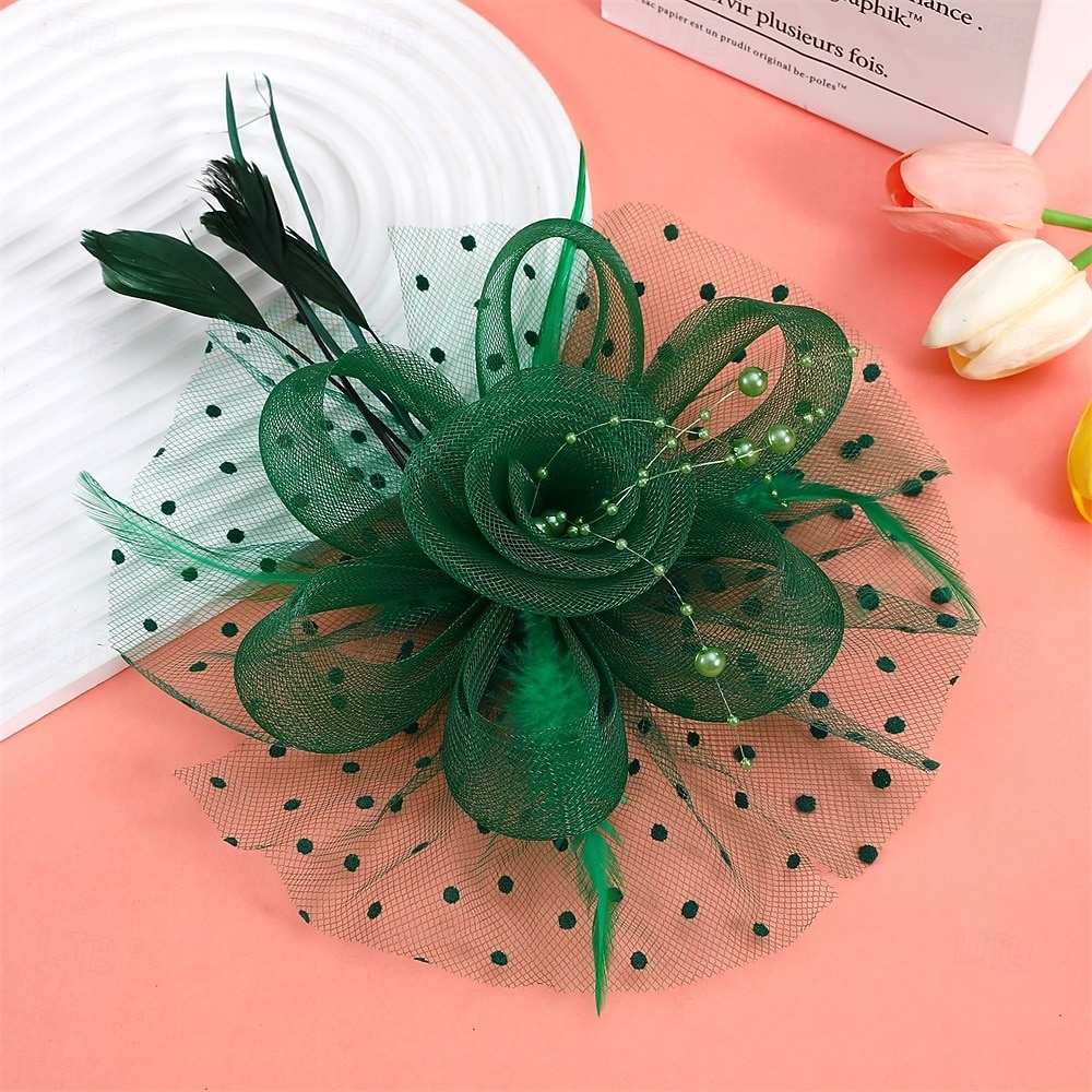 fascinators Tyll Fedora Bryllup Te Fest Hesteløp cocktail Elegant Årgang Enkel Med Fjær Hodeplagg Hodeplagg 2026 - $17.49 –P21