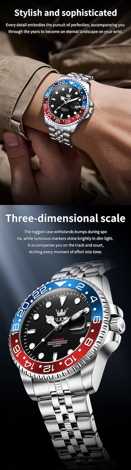 OLEVS 5657 Luxury Quartz Watches Gift for men Top Brand Original Stainless Steel Calendar Waterproof Luminous Men's Dress Wristwatch 2026 - $39.99 –P2