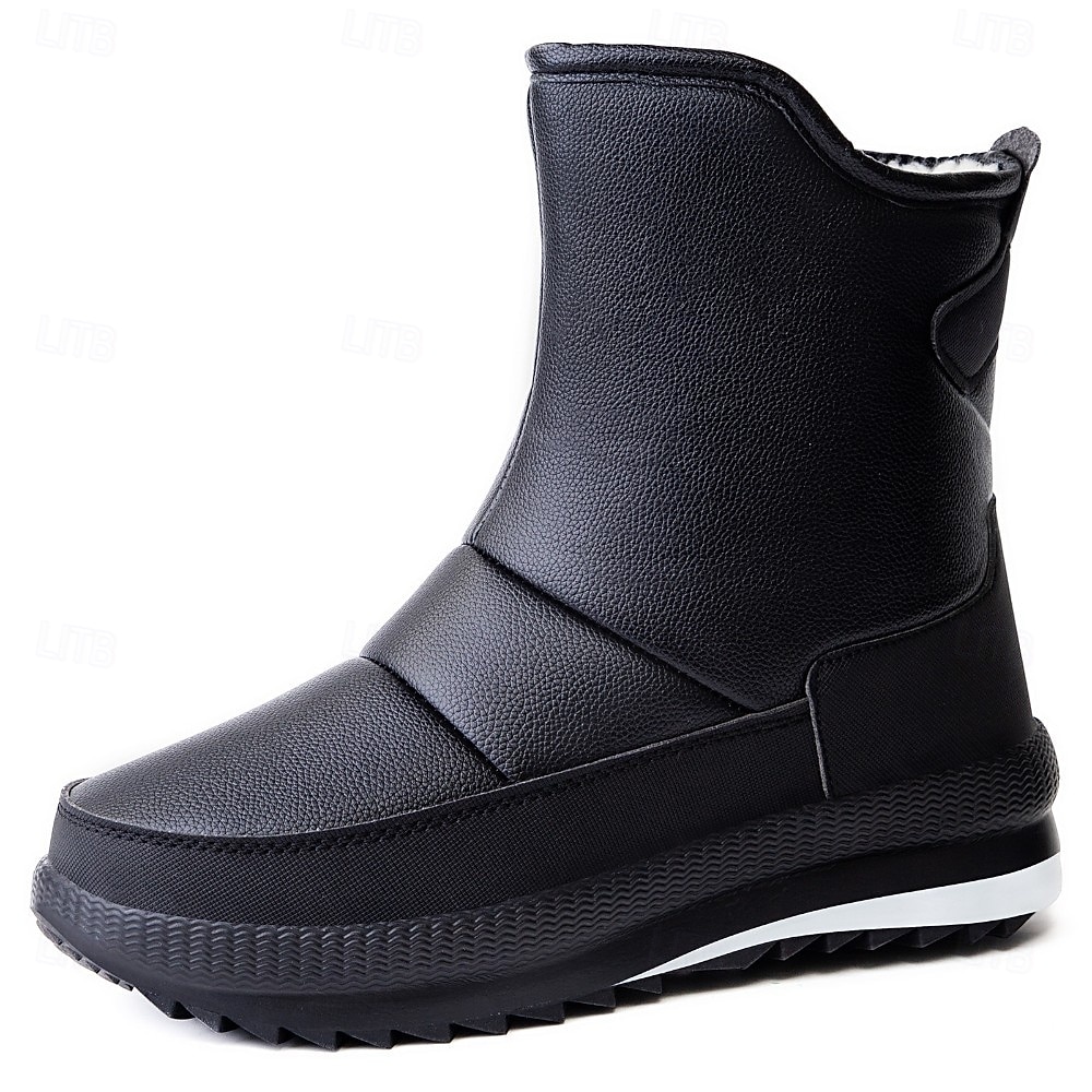 herrarnas halkfria varma vintersnökängor med dragkedja i sidan, avslappnade utomhusvattentäta ankelskor för kallt väder 2025 - $32.99 –P8