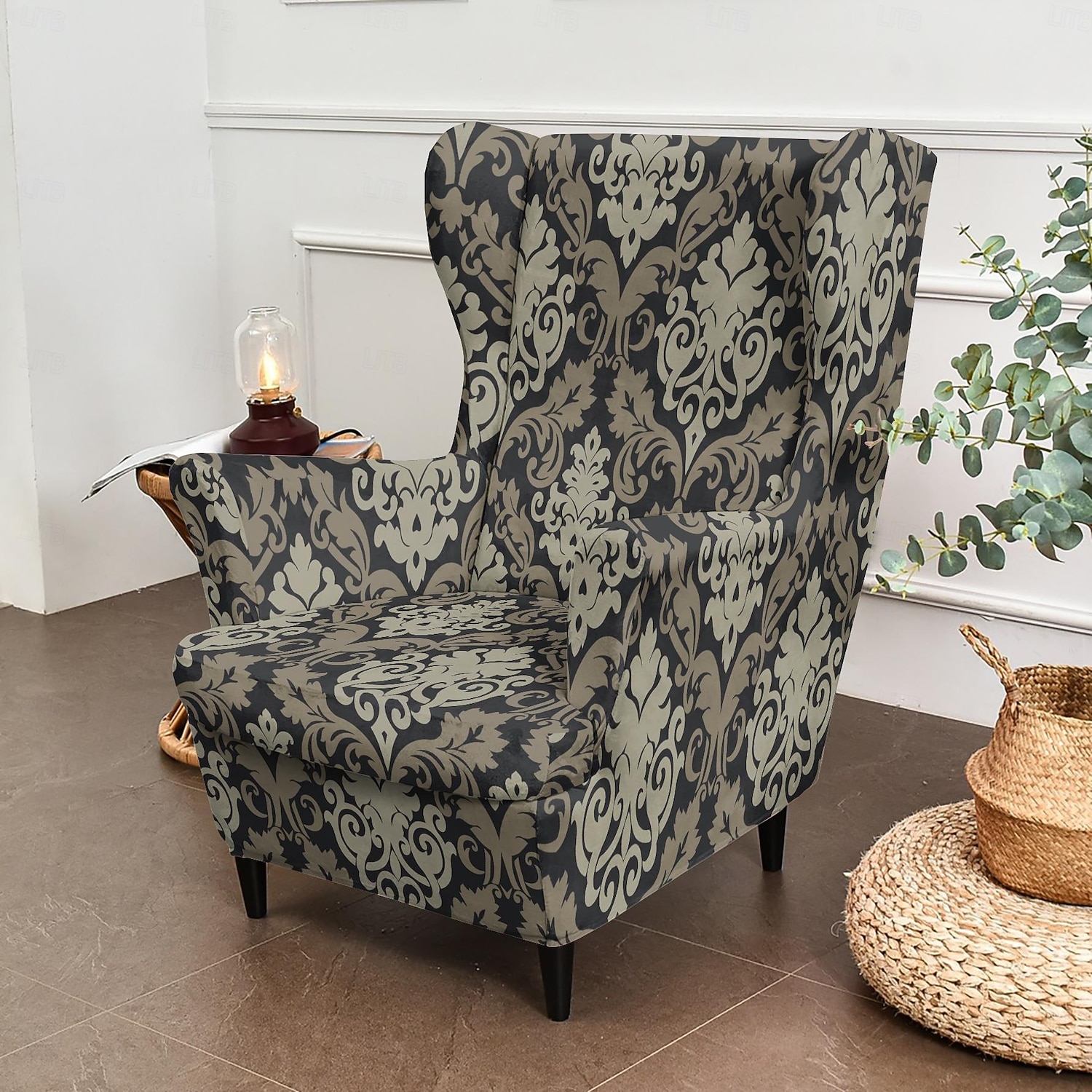 Fundas para sillones orejeros con estampados florales, a rayas y geométricos, de poliéster elástico, protectores decorativos para muebles. 2026 - $41.99 –P5