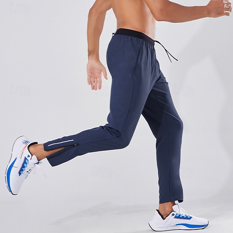 Homens Calças de moletom com punhos calças esportivas Banda Refletora Bolso com zíper Cintura Alta Calças Ginásio Roupa Esportiva Dar certo Primavera Outono Elástico Respirável Academia Exercite-se de 2026 por $31.99 –P16