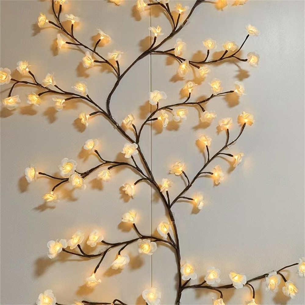 1 kpl USB Pajuvineoksa valot 8-tilaa 72/96/144LED lämpimän valkoinen valo seinälle huoneeseen keittiöön kahvilaan Halloween koristeeksi 2026 - $32.99 –P1