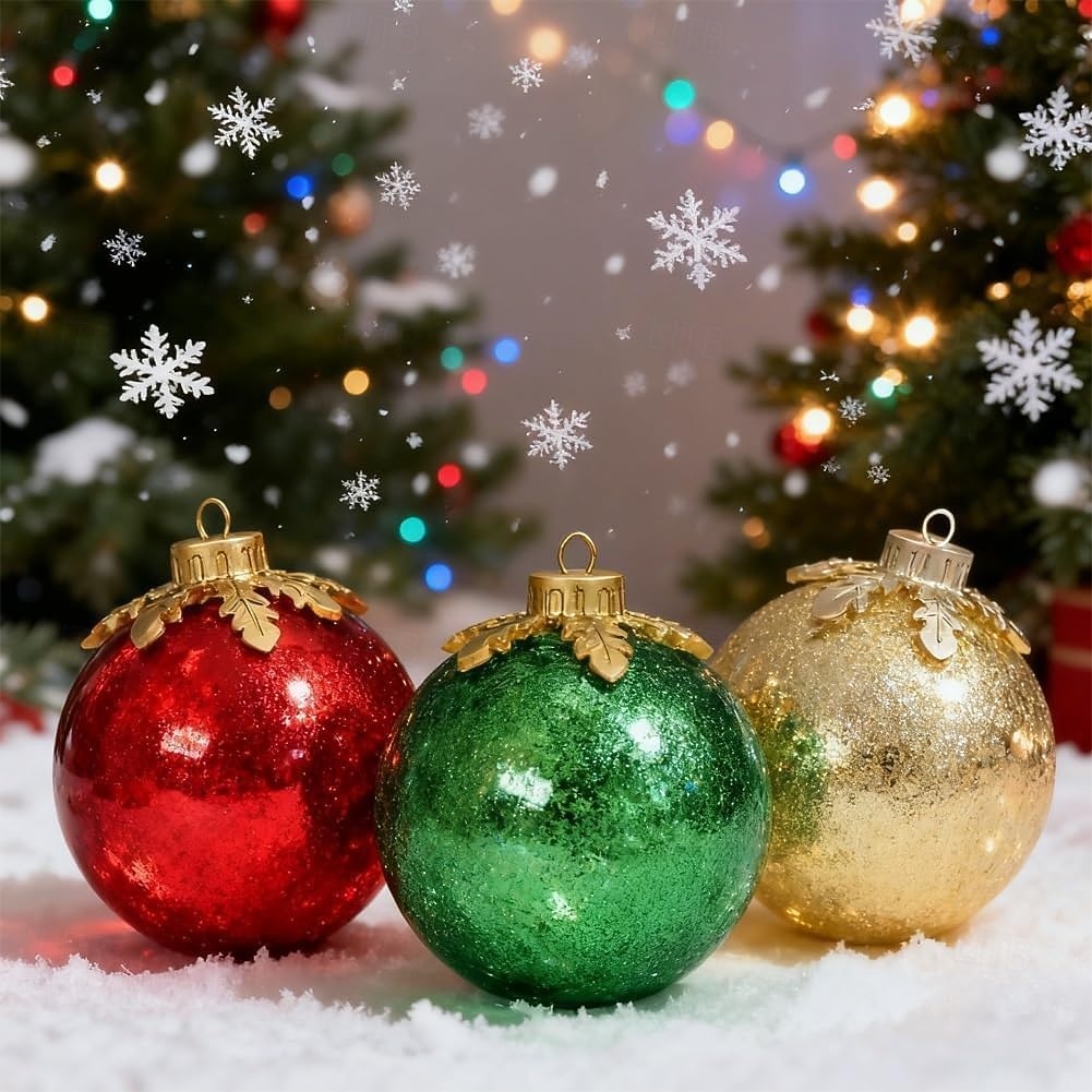 Julepynt Bord Rød Gull Grønn Kula Julelys Kula LED Lampe Forhåndsbelyst med Myk Hvit LED Bord Xmas Hjem Fest Midtpunkt Mantel 2025 - $31.99 –P1