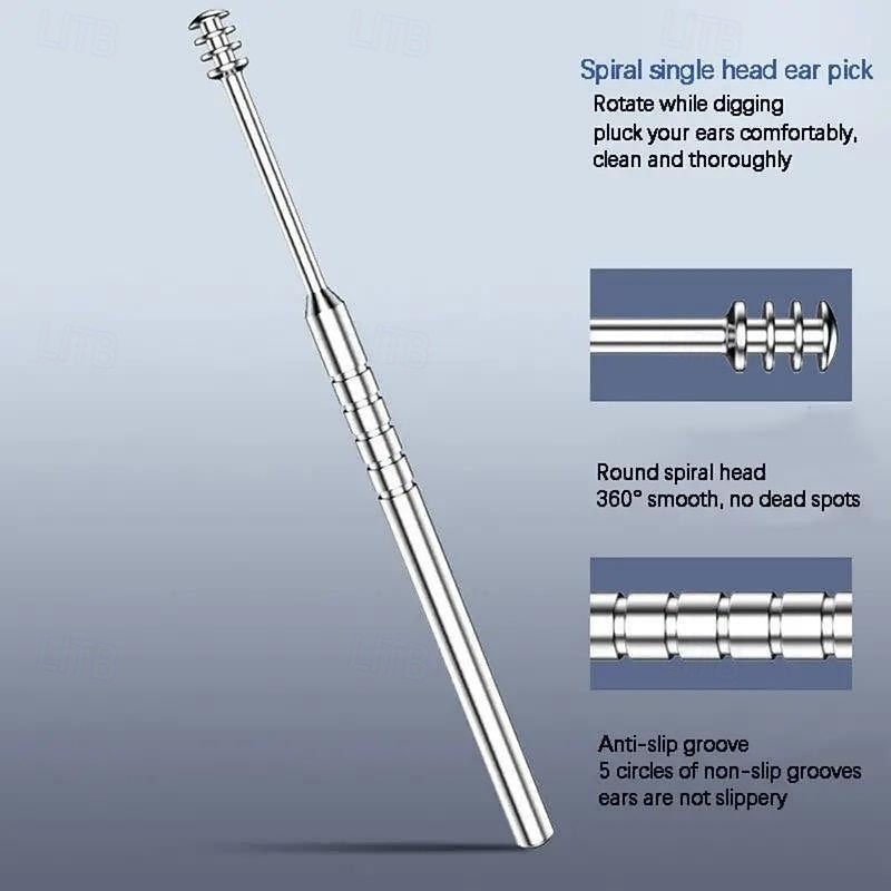 6pcs Stainless Steel Ear Wax Removal Tool Set Spiral Rotating EarPicking Spoon Ear Picker Spoon For Cleaning Collecting Ear Wax 2026 - $9.99 –P5