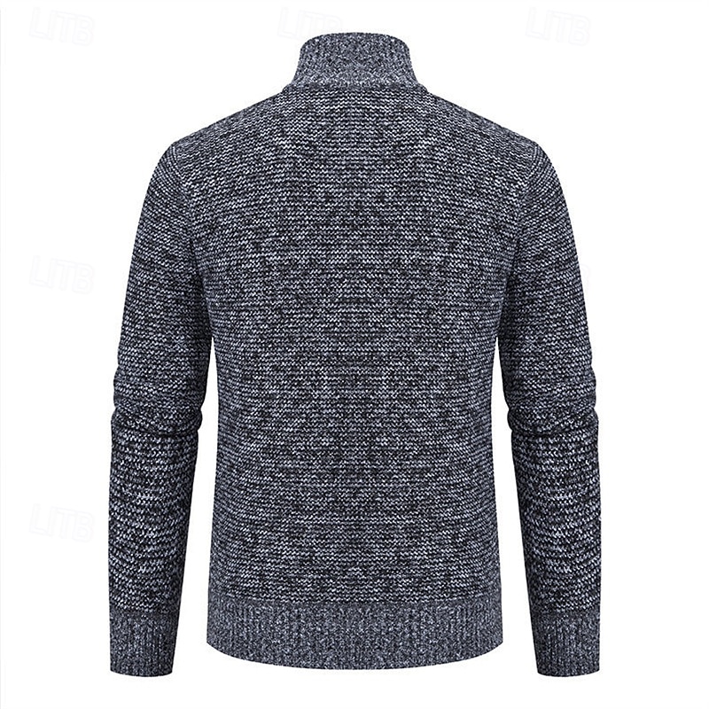 Męskie Sweter Rozpinany Przycięty sweter Sweter z zamkiem Sweter z dzianiny Prążkowany Robić na drutach Zwykłe topy Niejednolita całość Kieszeń Równina Kołnierz stawiany Moda Klasyczny Urlop Dzienne 2025 - $35.99 –P6