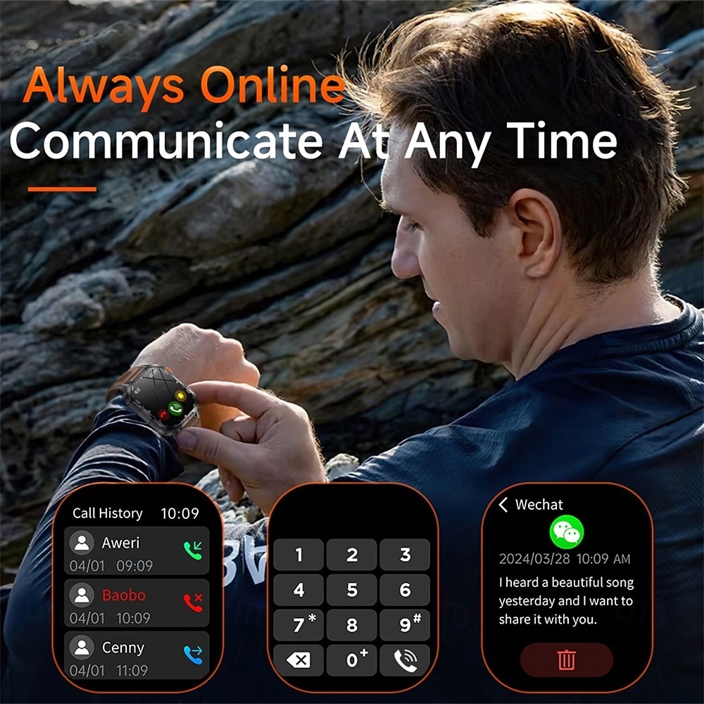 Nowy globalny smartwatch 2,01 cala, 1100 mAh, duża bateria, kompas LED, męski zegarek sportowy do użytku na świeżym powietrzu, asystent głosowy, połączenia bezprzewodowe 2025 - $37.99 –P13