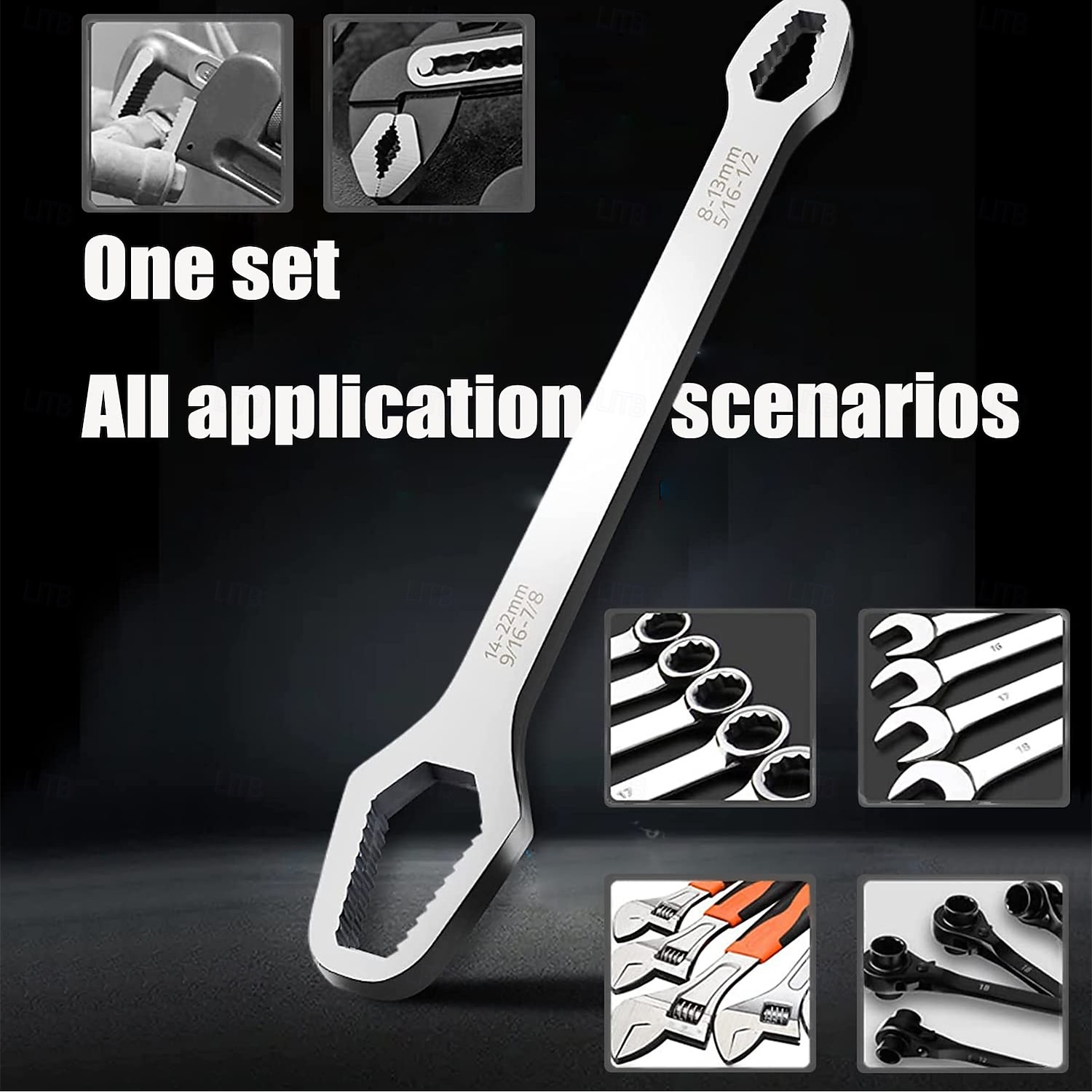 Universal Wrench Universal Adjustable Double-ended Wrench 8mm-22mm Self-Tightening lazy Wrench Repair Tools for Outdoor Riding Home Car Repair Tools Chrome Vanadium Steel 2026 - $9.99 –P6