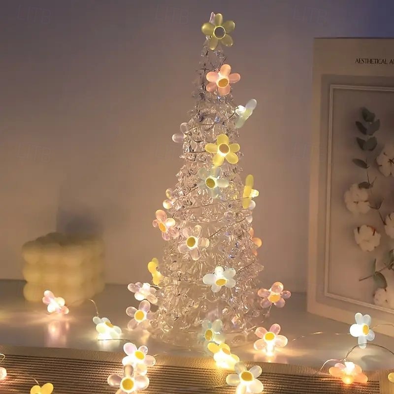 girlandový světelný řetěz 2m 20LED květinová tématická osvětlení pro narozeniny svatby oslavy domova Valentýn svátky atmosférické dekorace napájené bateriemi 2026 - $14.49 –P5