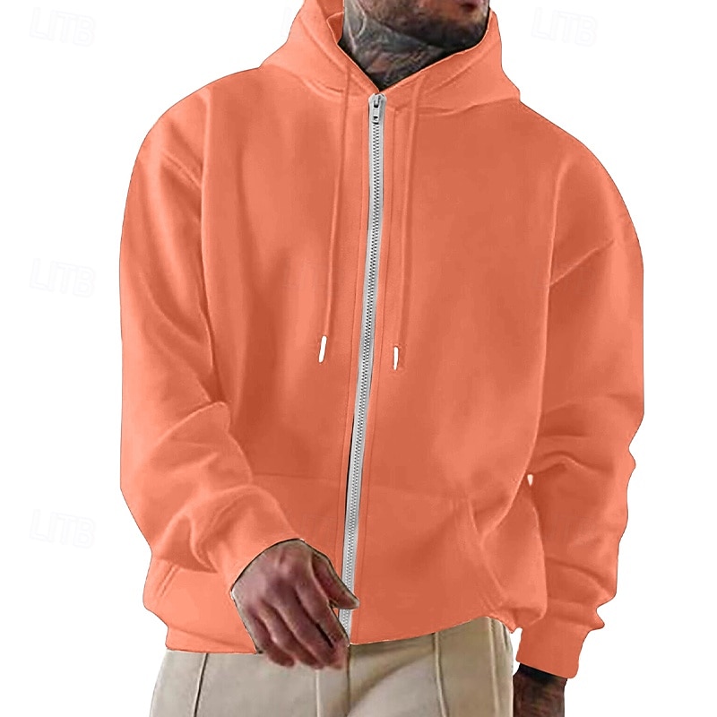 Men's Hoodie Full Zip Hoodie Pullover Hoodie Sweatshirt Fleece Hoodie Wine Red Hooded Plain Zipper Casual Daily Sports & Outdoor Streetwear Cool Sportswear All Seasons Clothing Apparel Hoodies 2026 - $24.99 –P9