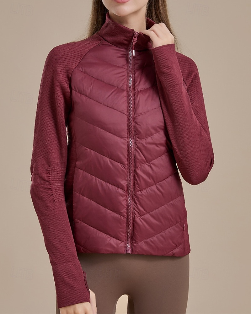 Women's Hiking Jacket Puffer Jacket Thermal Jacket Outdoor Thermal Warm Hiking Outfits Hiking Clothes Winter Autumn / Fall Top Camping / Hiking / Caving Winter Sports Running Solid Color Black White 2026 - $107.99 –P7