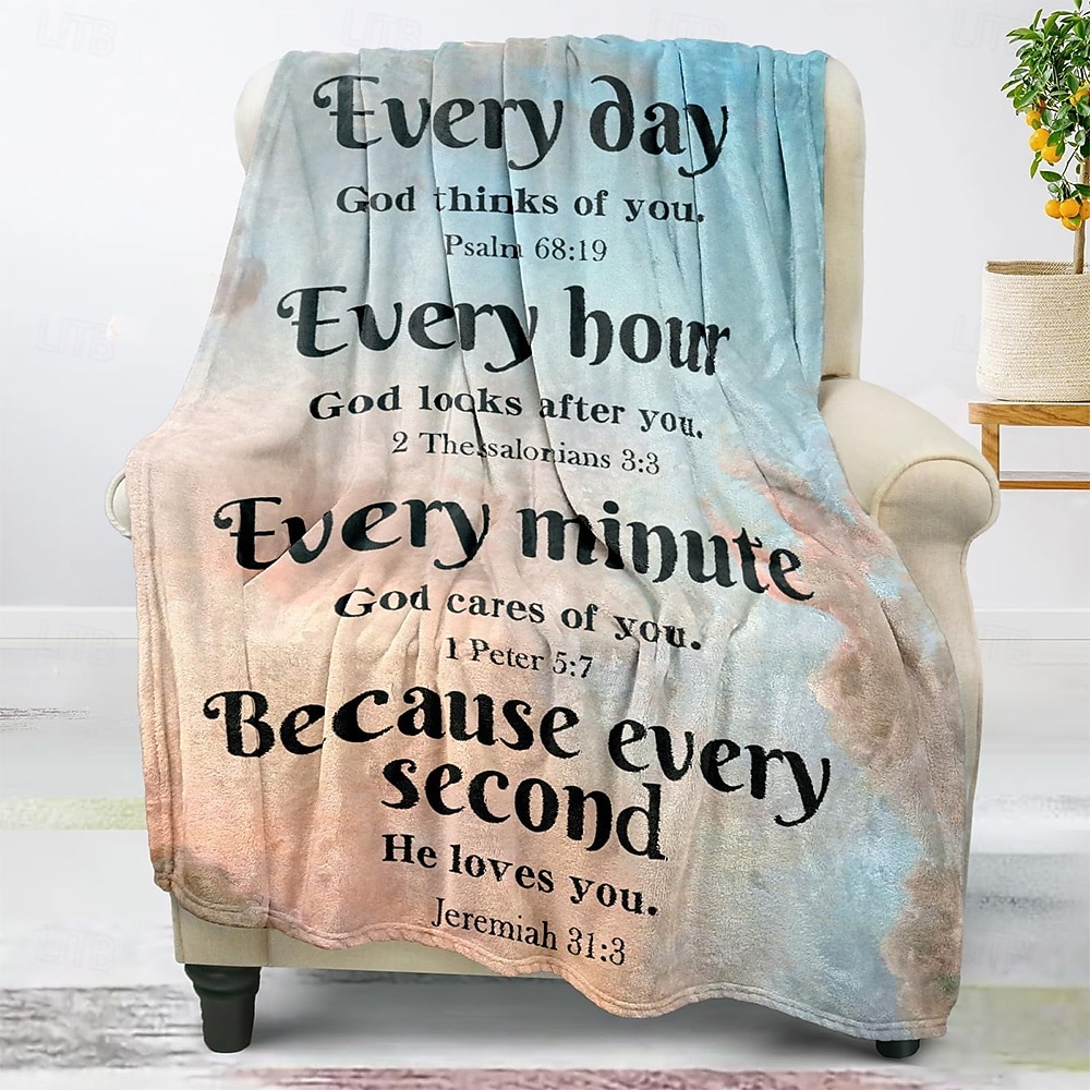 Manta Mantas de vellón Manta para sofá Religión 圣经 Moderno Inspiración cristiana Sofá Cama Manta decorativa Manta cálida Regalo Decoración del hogar 2026 - $19.49 –P3
