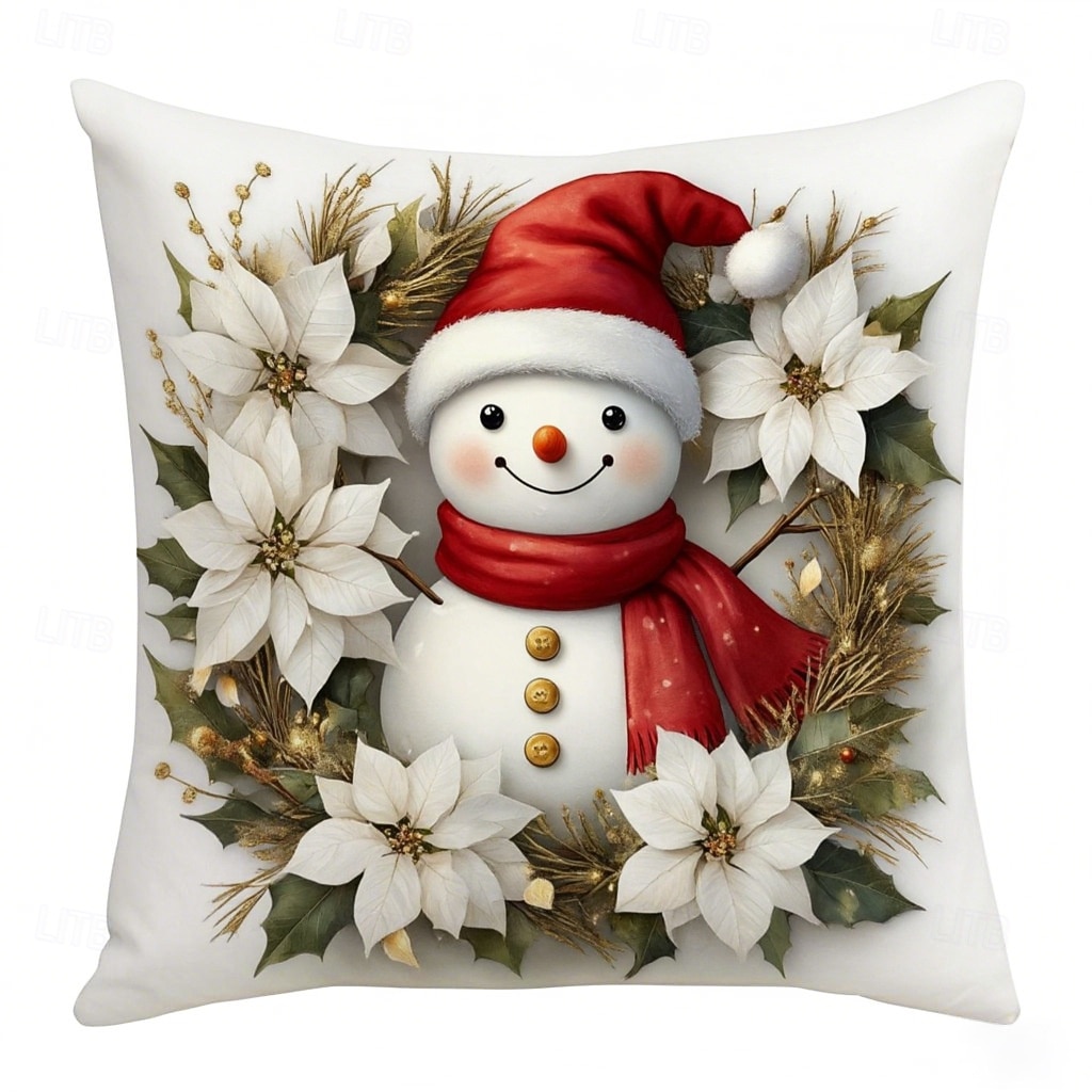 Рождественская наволочка с рисунком елки, оленя, снеговика, декоративная наволочка для дивана, гостиной, спальни, декор для дома и праздника 2025 - $7.99 –P7