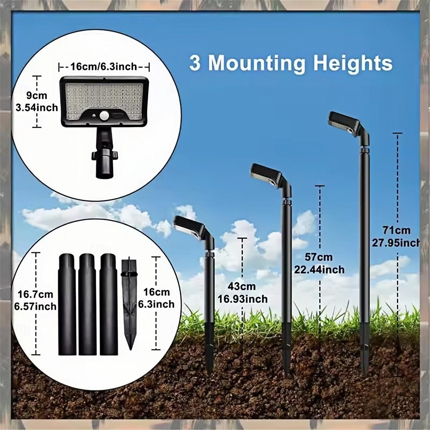 92led Tri Color Switching Solar Lawn Light Motion Sensor Channel Light Usb Power Supply Adjustable Angle Garden Courtyard Lighting  1PC 2025 - $35.99 –P2