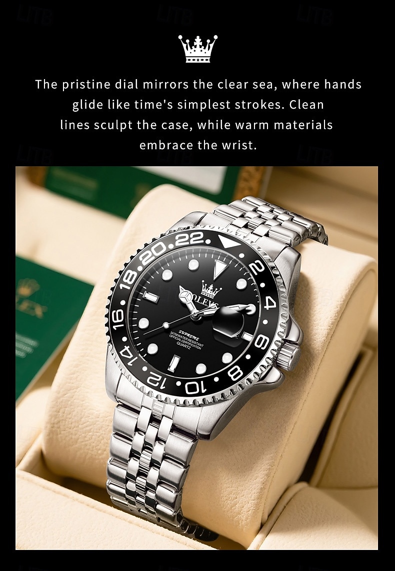 OLEVS 5657 Luxury Quartz Watches Gift for men Top Brand Original Stainless Steel Calendar Waterproof Luminous Men's Dress Wristwatch 2026 - $39.99 –P6