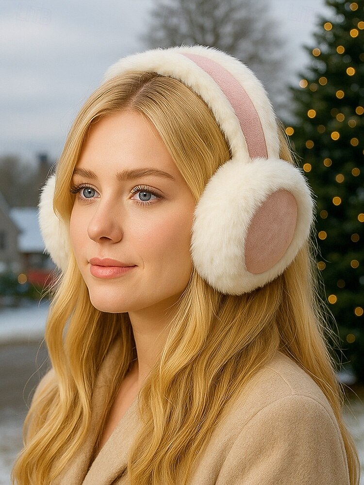 Cache-oreilles de Noël en fausse fourrure pour femme, design pliable, bandeau multi-matières pour l'hiver, accessoire confortable et élégant pour le temps froid de 2026 ? $9.99 –P3