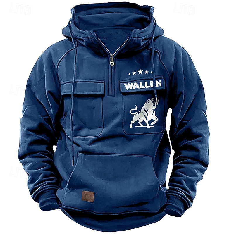 Per uomo Felpa con cappuccio Felpa con cappuccio e zip corta Nero Rosa Vino Blu Verde Con Cappuccio Bandiera Nazionale Coulisse Tasca Sport & Outdoor Quotidiano Ferie Streetwear Essenziale Casual del 2026 a $42.99 –P1