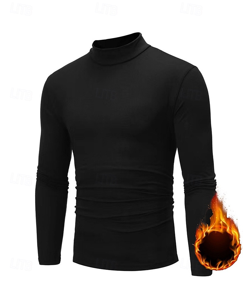 Bărbați Mată Topuri pulover Top din fleece cu strat de bază Lenjerie Termică Toamna iarna Manșon Lung Îmbrăcăminte Atletică Cald Sală de fitness Drumeție Alergat A face exerciţii fizice Yoga Negru 2026 - $40.99 –P13
