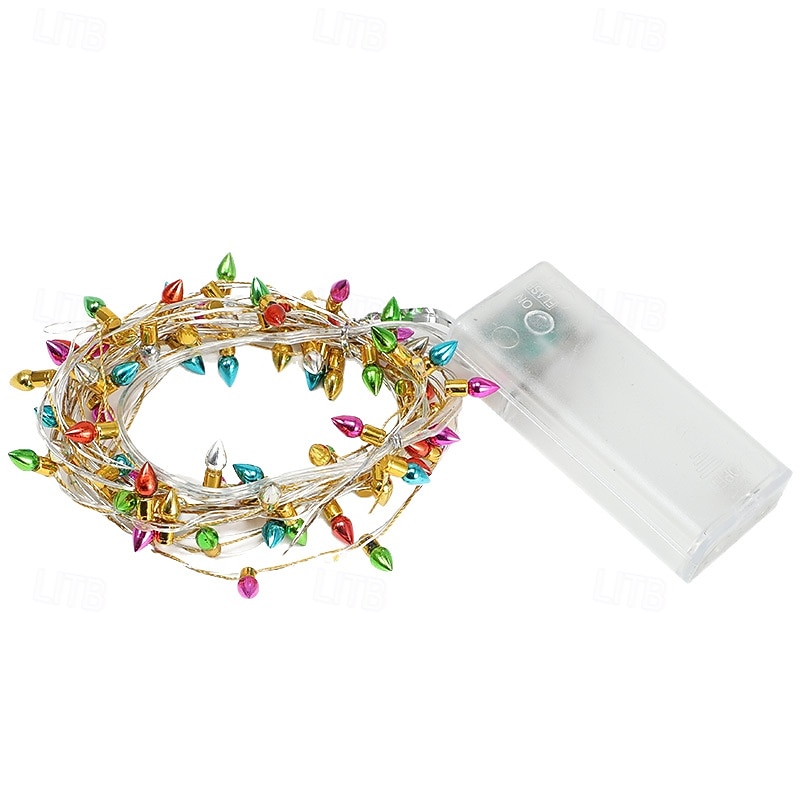 LED Tündér Karácsonyi Fények 5M 2M Koszorú Dísz PVC AA Elemes Mini Izzók Nem Cserélhető Többszínű Fényerő Ünnepi Otthoni Dekorációhoz Illeszkedik 2026 - $14.49 –P10