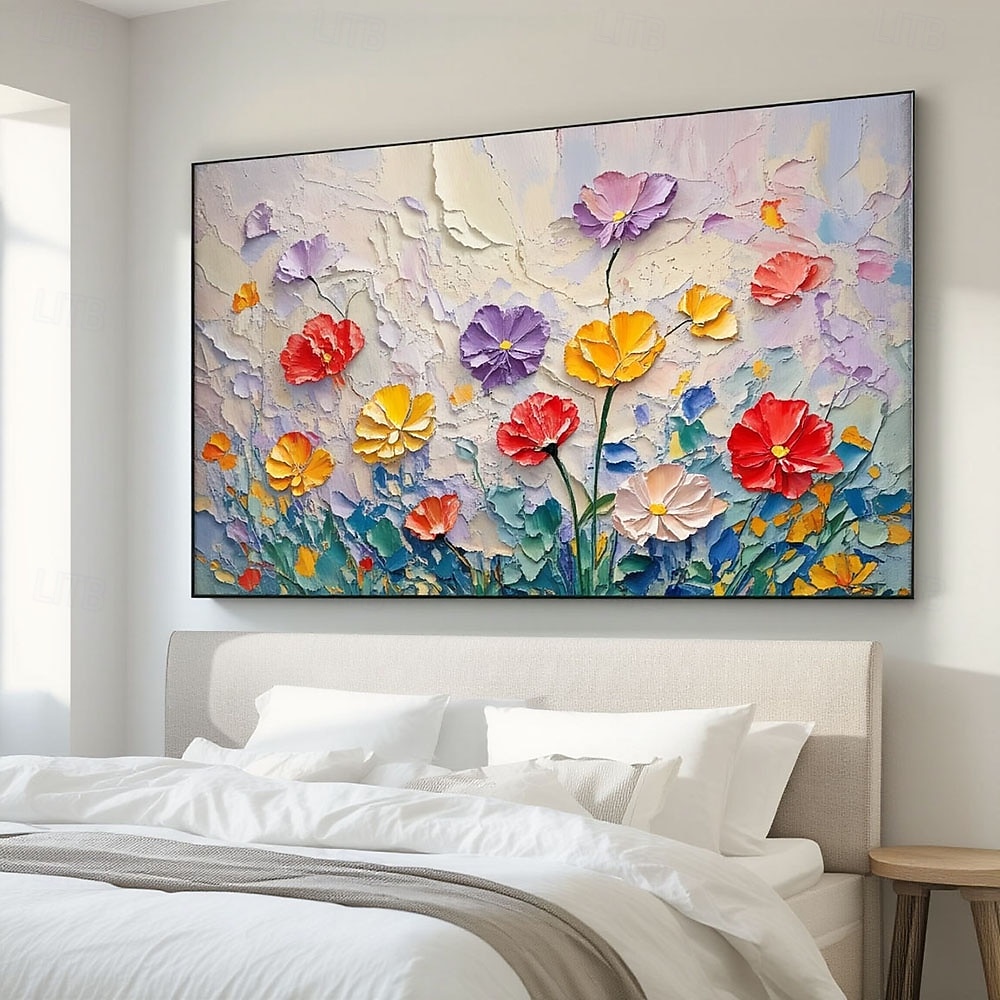 Нарисованная вручную красочная картина маслом на холсте, оригинальная большая флора, растение, пейзаж, настенная живопись, современный диван, фон, декор для стены 2026 - $60.99 –P2
