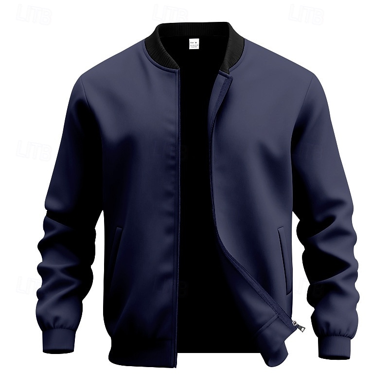 Per uomo Giacca Leggera Giacca Casual Vacanza Quotidiano Traspirante Tasca Primavera Autunno Semplice Moda Classico Collo alla coreana Regolare Nero Giallo Rosso Blu marino Blu reale Giacca del 2026 a $21.99 –P8