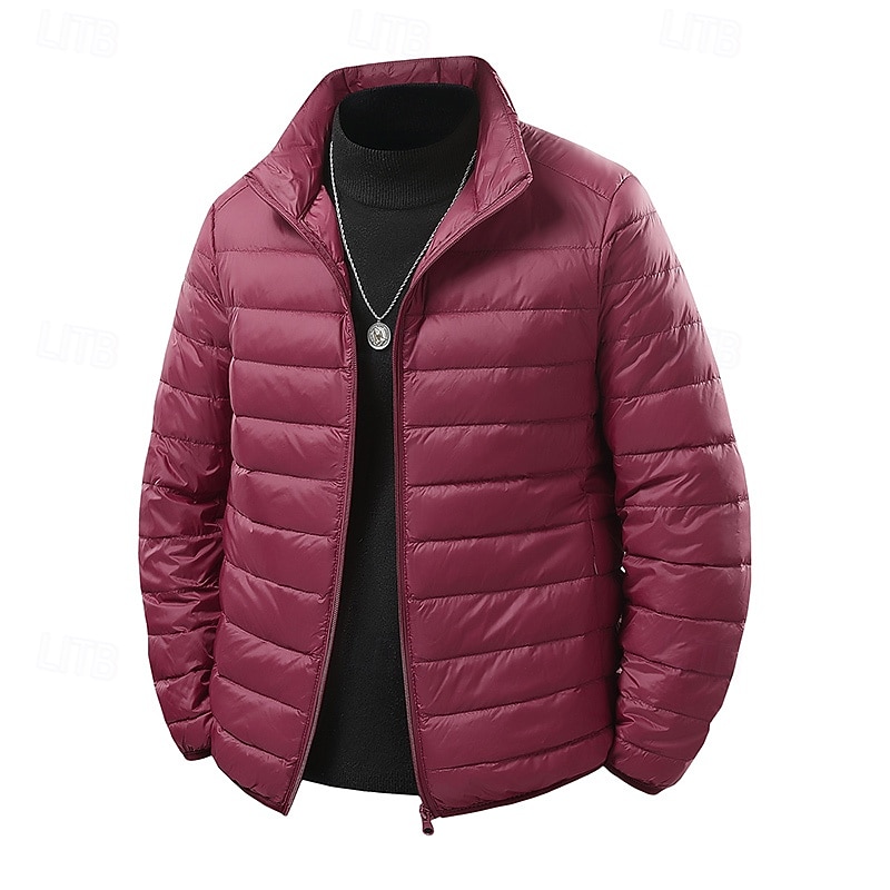 Homme Manteau d'Hiver Doudoune Veste Matelassée Avec Poches 50% duvet de canard blanc Vacances Tenue quotidienne Date Régulier Mode Occasionnel Confortable Chaleur Thermique Automne Hiver Couleur de 2026 ? $56.99 –P19