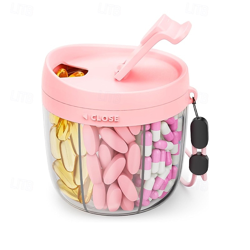 χαριτωμένος οργανωτής διανομέα χαπιών με 7 μεγάλα διαμερίσματα, φορητός οργανωτής μπουκαλιών χαπιών με ευρύ άνοιγμα για εύκολη χρήση, αντι-αναμεμειγμένος οργανωτής χαπιών για ταξίδια, δοχείο χαπιών 2026 - $19.99 –P9