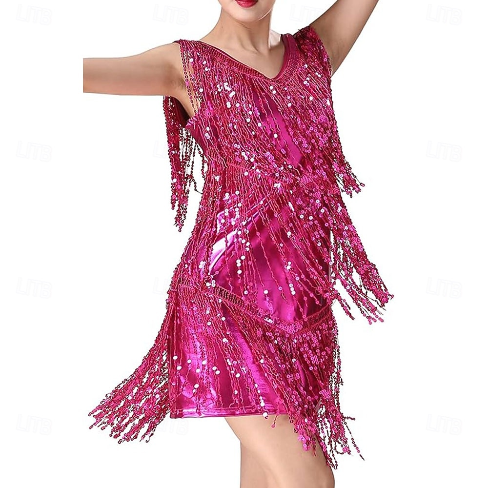 Samba Dancewear Women 1920s Dance Dress Sequin Tassel Fringe Flapper Latin Rumba Dress Glitter Salsa Tango Ballroom Dancing Dressesl Performance Costume 2026 - $47.99 –P1