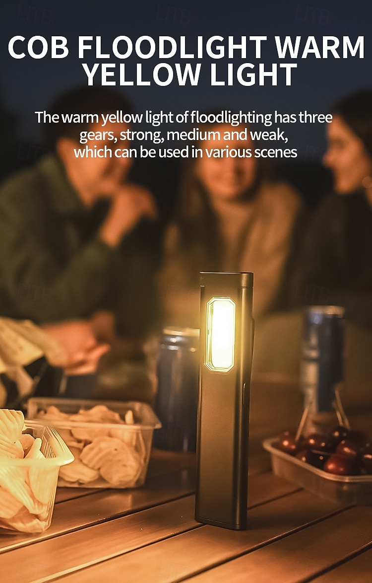 Rechargeable COB Work Light, Super Bright Magnetic LED Flashlight with Pocket Clip, USB-C, 5 Modes with Red & Blue Strobe - Slim Inspection Light for Car Repair, Camping, and Emergency 2025 - $17.99 –P3