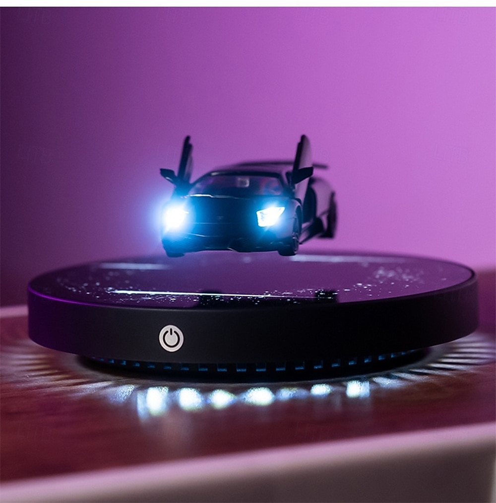 Auto Nera a Levitazione Magnetica con Base Circolare Luminosa e Stellata con Effetto di Illuminazione LED Reale a Risparmio Energetico Controllato da Interruttore Rotazione Libera nell'Aria Regalo di del 2026 a $109.99 –P3