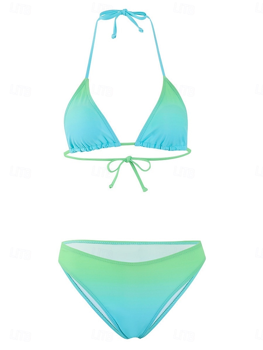 בגד ים נשים ביקיני 2 חלקים חיתולים שליטה בבטן מותן גבוהה רזה ללא גב ללבוש חוף חופשה צוואר טנסי גוון אחיד ללא שרוולים 2026 - $19.99 –P2