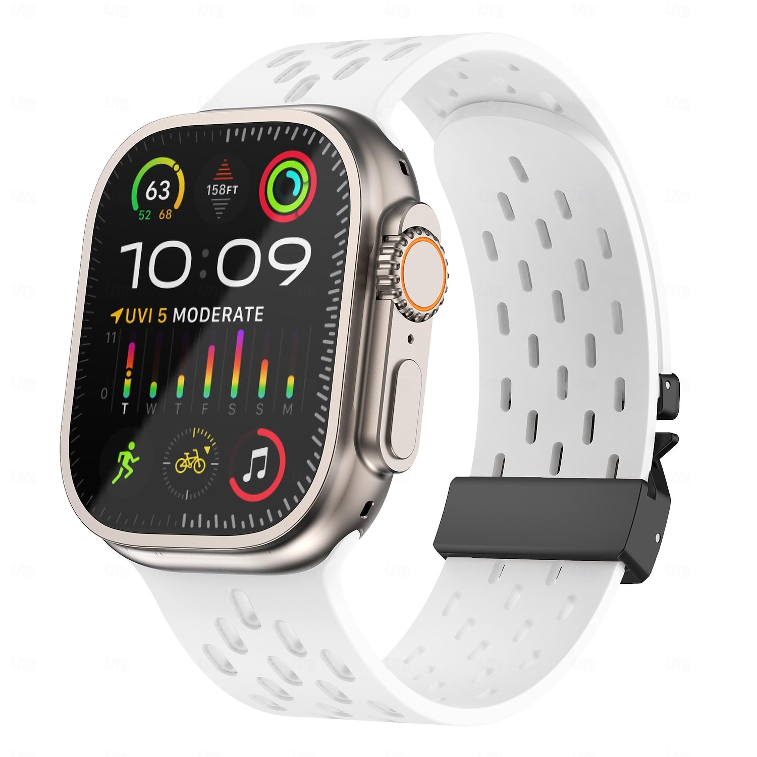 Cinturino Sportivo Anello Solo Compatibile con Cinturino dell'Apple Watch 49mm 46mm 45mm 44mm 42mm Lusso Regolabili Silicone Cinturino di ricambio per iwatch Ultra 3 2 Series 11 10 9 8 7 SE 6 5 4 3 2 del 2026 a $13.99 –P1