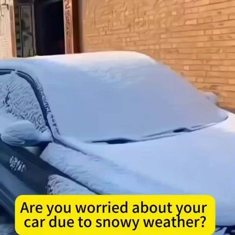 Winterliche Auto-Windschutzscheibenabdeckung, Schnee &Frostschutz, staub- und hitzebeständiger Sonnenschutz, einfach zu montierende, flexible Windschutzscheibenabdeckung für die meisten Fahrzeuge, 2026 - $12.49 –P1