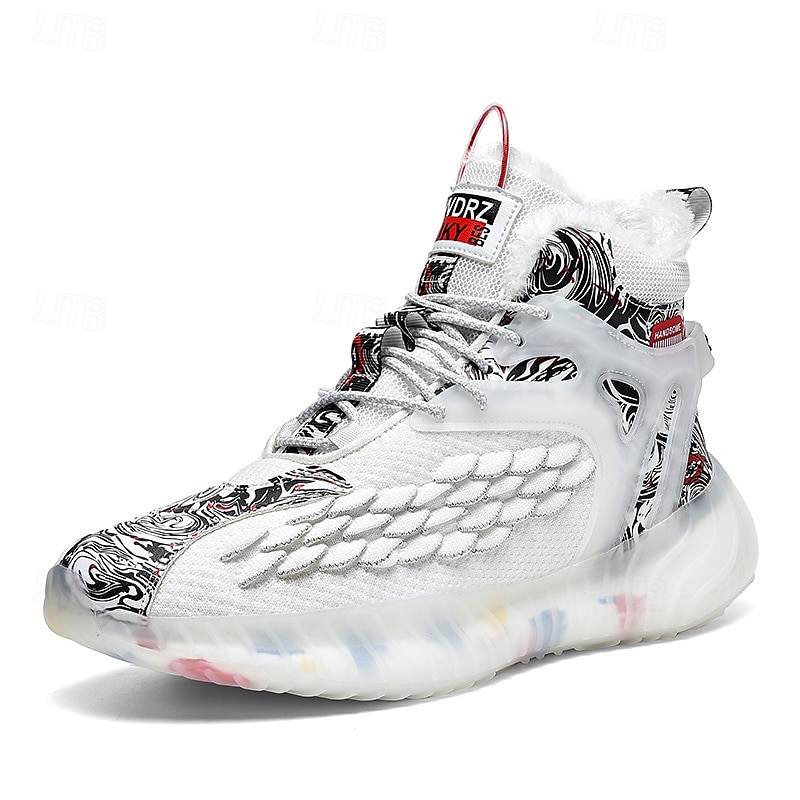 Hombre Zapatillas de deporte Zapatos de Navidad Forro de Lana Zapatos para correr Zapatos de Paseo Casual Punto Cómodo Antideslizante Transpirable Botines / Hasta el Tobillo Cordones Negro Blanco Rojo 2026 - $64.99 –P3