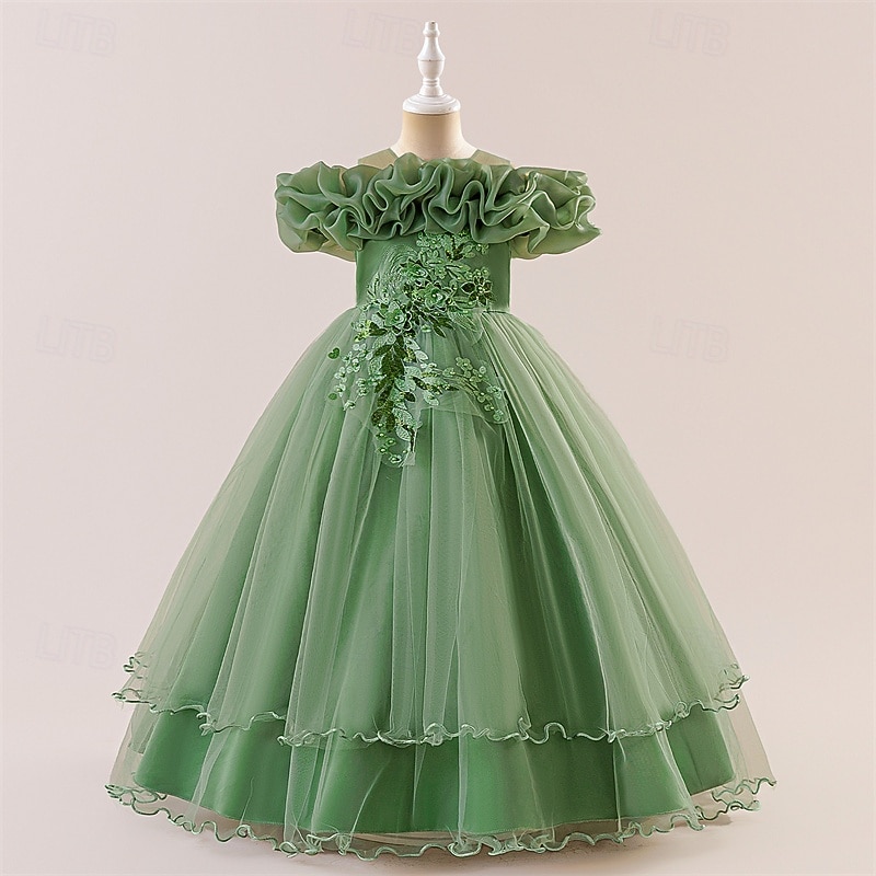 Lapset Tyttöjen Mekko Juhlamekko Yhtenäinen väri Hihaton Muodollinen Suoritus Erikoistilaisuus Pitsi Silmukka Muoti Päivittäin Prinsessa Polyesteri Maxi Juhlamekko Kellomekko Tyllimekko Kesä Kevät 4 2026 - $47.99 –P25