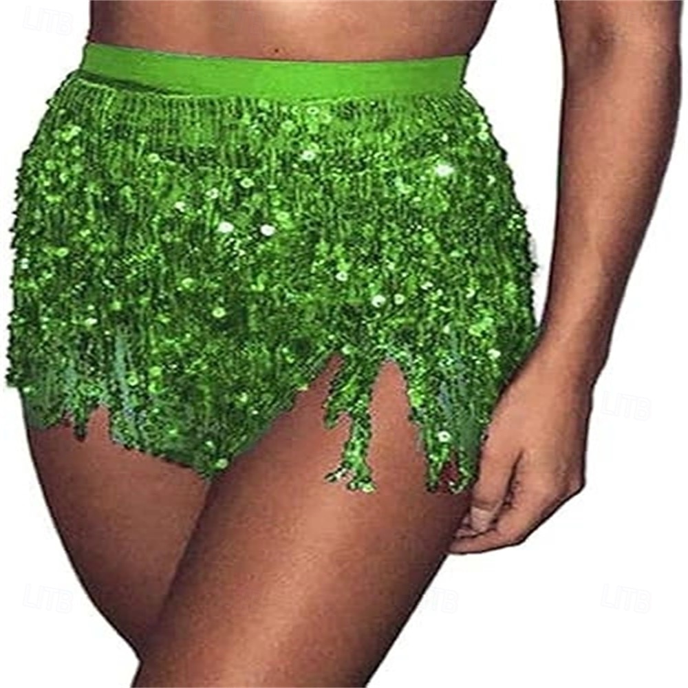 Samba Dancewear Belly Dance Performance Costume Sequin Tassel Hip Scarf Bead Waist Chain Indian Dance Performance Waist Scarf.l Performance Costume 2026 - $26.99 –P4