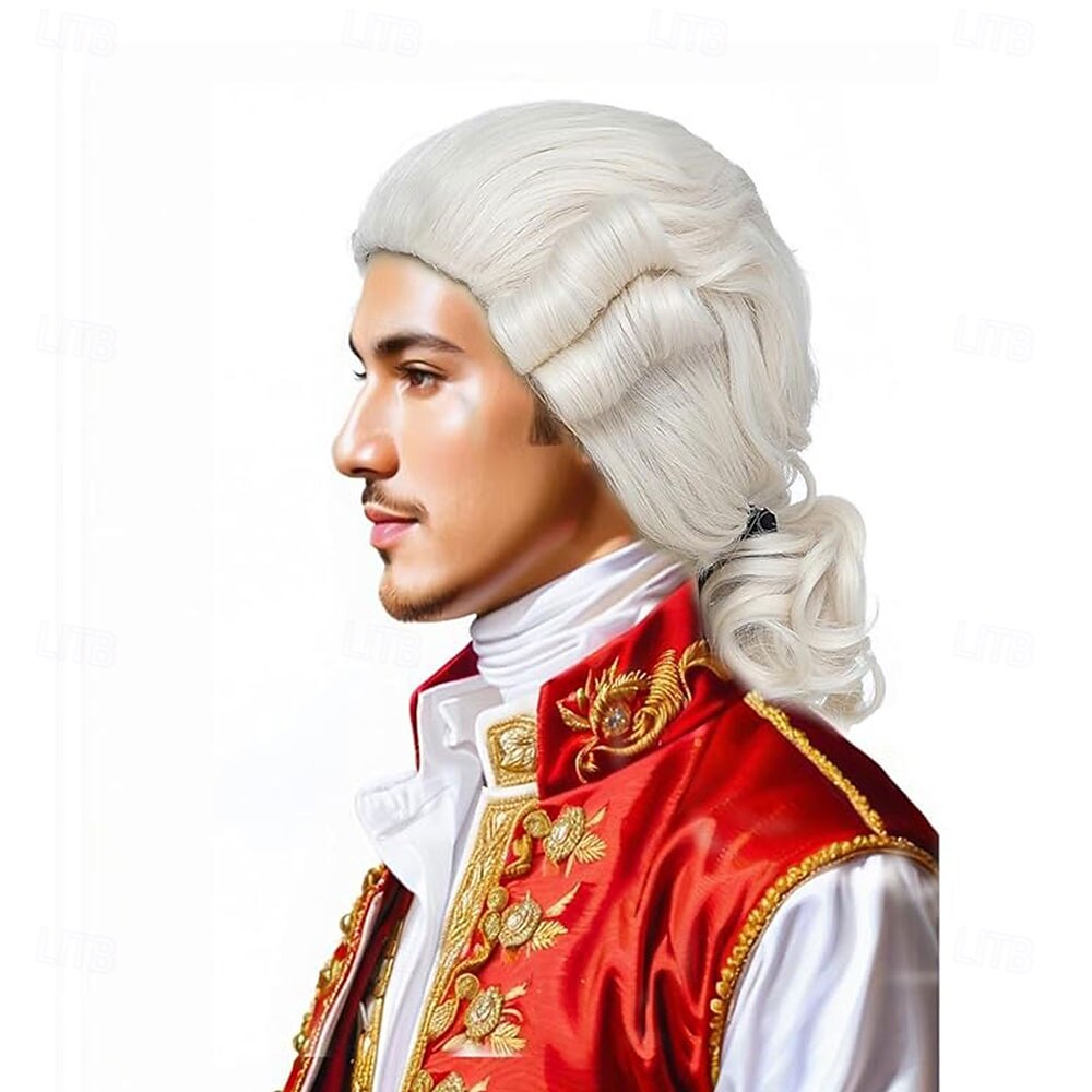 White Wig Regency Ringlet Historical Colonial Costume Wig Funny Wig for Men George for Carnival Festival Party 2026 - $21.99 –P6