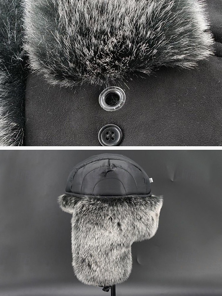 Chapeau trappeur en fausse fourrure pour homme, chaud et élégant, disponible en noir et marron, parfait pour les temps froids et les activités hivernales en extérieur. de 2026 ? $24.99 –P10