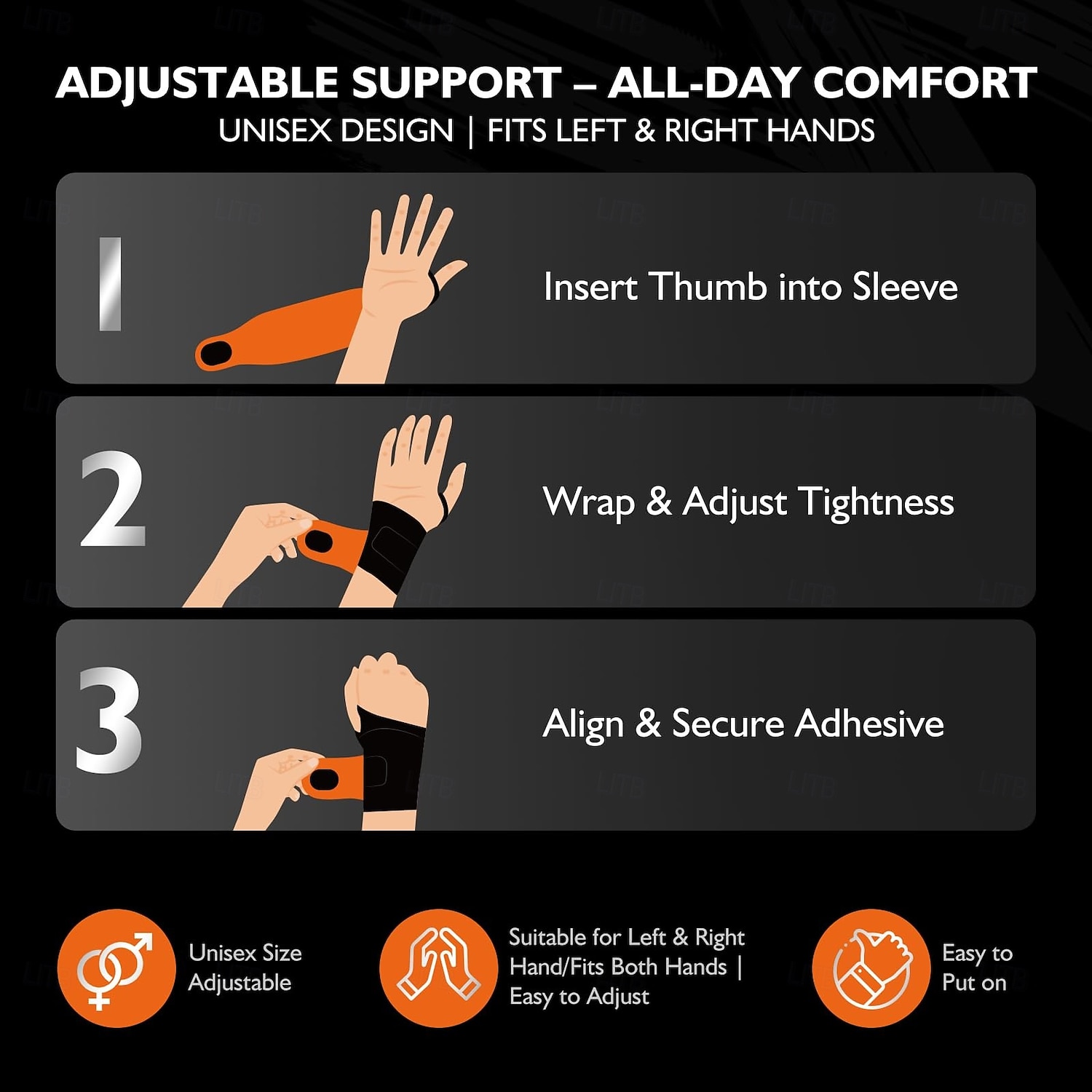регулируемый ортез на запястье &протектор запястья при синдроме запястного канала, артрите &тендинит &облегчение боли в запястье, дышащая, влагоотводящая ткань с прочными застежками-липучками 2025 - $16.49 –P7