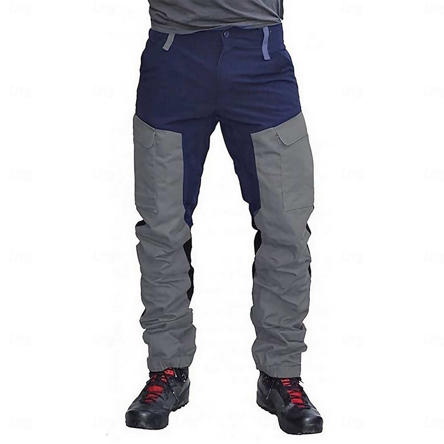 Men's Cargo Pants Cargo Trousers Combat Trousers Hiking Pants Buttons Multi Pocket Elastic Cuff Color Block Comfort Quick Dry Casual Daily Holiday Sports Fashion Purple Orange 2026 - $24.99 –P5